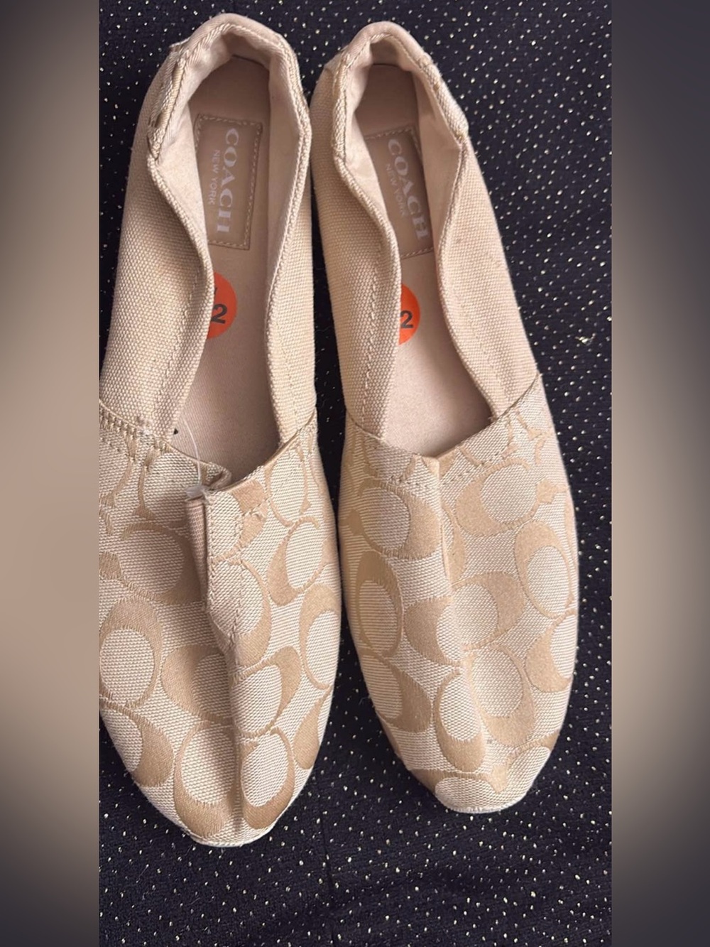 Coach Beige Signature Pandora canvas espadrilles